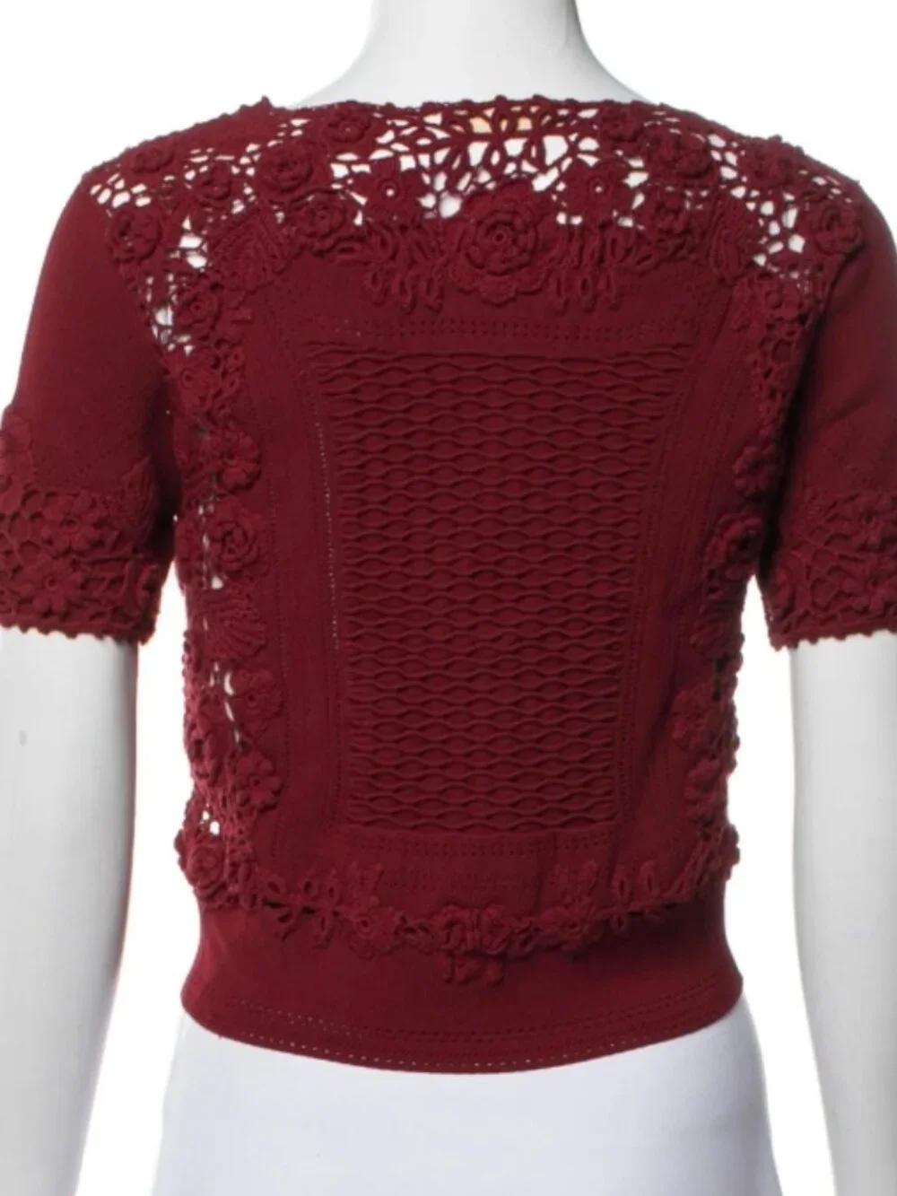 NWOT ULLA JOHNSON Stella Short Sleeve Knit Top Sweater in Begonia P $750